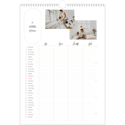 A3 Familieplanners — Grootse plannen - gezinsplanner 4 personen [April]