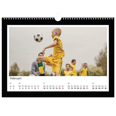 Fotokalender A3 — Compleet zwart kader [Februari]