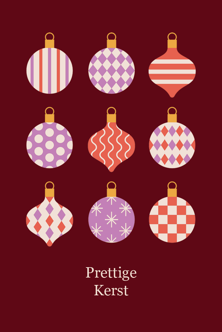 Fotokaarten — Kerstbal patronen