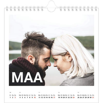 Jaarkalenders vierkant — Grote maandaanduiding [Maart]