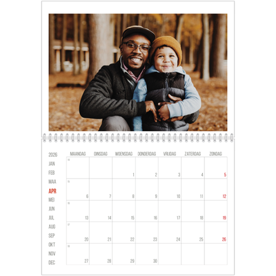 Fotokalender A4 Dubbel (30 x 40 cm) — Rode highlights [April]