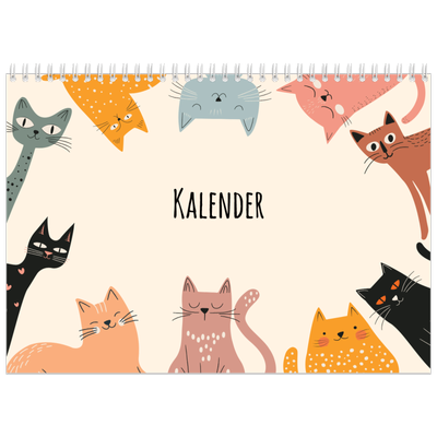 Fotokalender A4 Dubbel (30 x 40 cm) — Kattenpoten en krabbels [omslag]