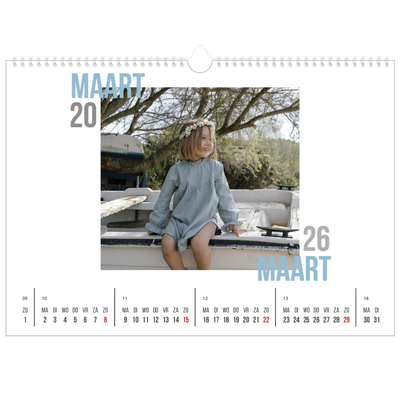 Fotokalender A3 — Dubbele tekst [Maart]