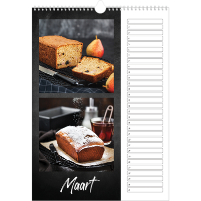 Verjaardagskalenders A3 — Krijtbord stijl [Maart]