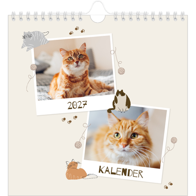 Jaarkalenders vierkant — Speelse kitten [omslag]