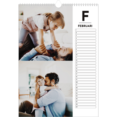 Verjaardagskalenders A3 — Schijnwerper effect [Februari]