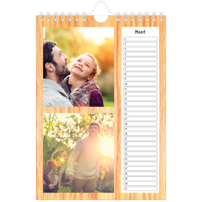 Fotokalender A5 — Houtpatroon [Maart]