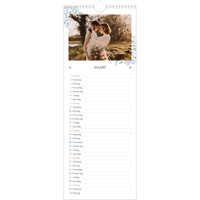 Smalle kalender  — Elegant bloemig [Maart]