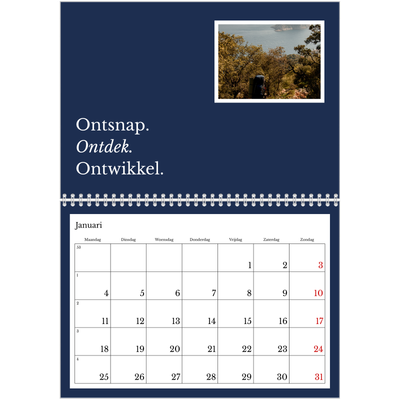 Fotokalender A4 Dubbel (30 x 40 cm) — Redactionele Aarde [Januari]