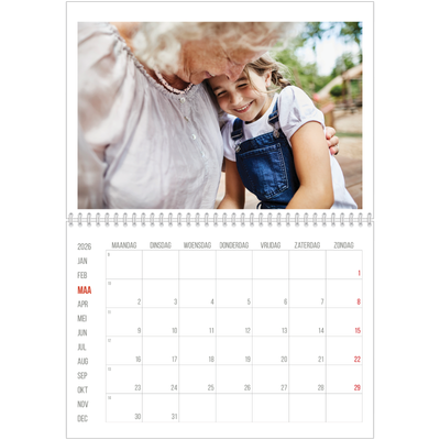 Fotokalender A4 Dubbel (30 x 40 cm) — Rode highlights [Maart]