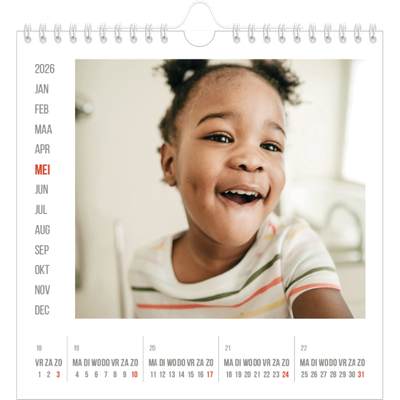 Jaarkalenders vierkant — Rode highlights [omslag]