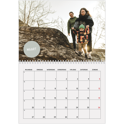 Fotokalender A4 Dubbel (30 x 40 cm) — Fotosticker [Maart]