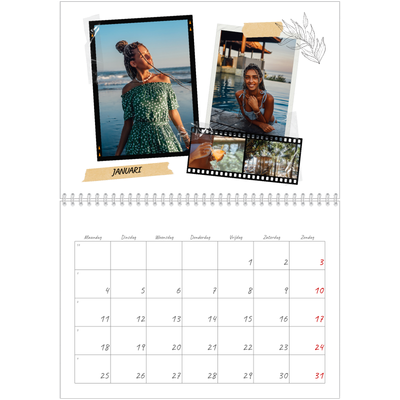 Fotokalender A4 Dubbel (30 x 40 cm) — Plakboek flair [Januari]