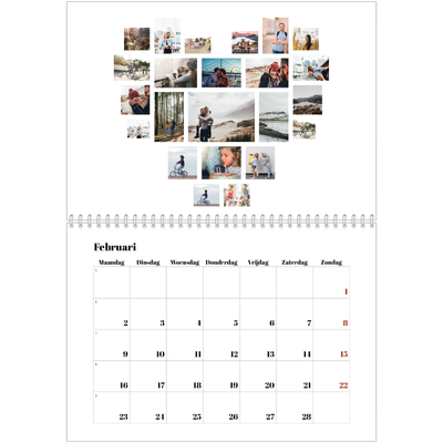 Fotokalender A4 Dubbel (30 x 40 cm) — Collage shapes [Februari]