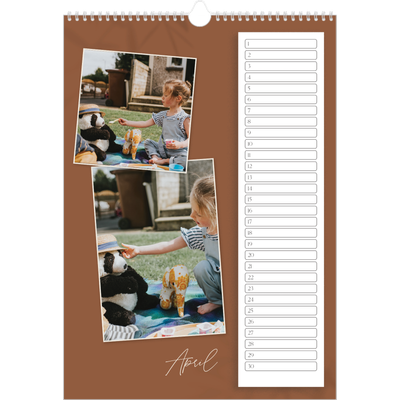 Verjaardagskalenders A3 — Warme aardetinten [April]