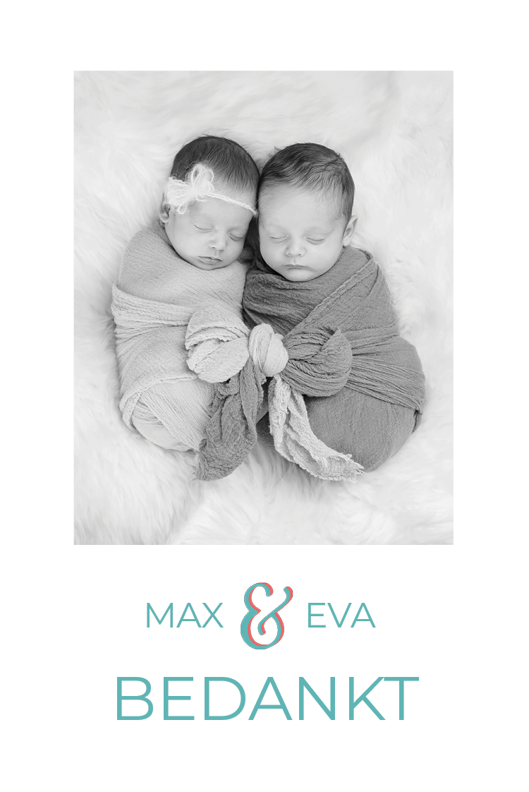 Bedankkaarten — Tweeling -modern