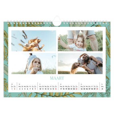 Fotokalender A4 — Gebloemd behang [Maart]