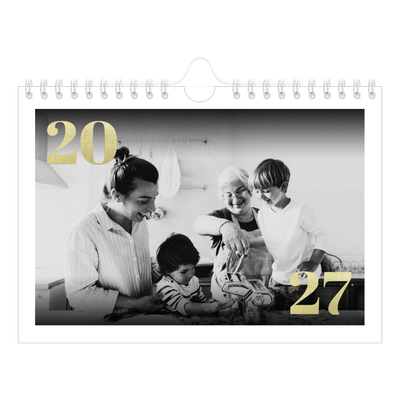 Fotokalender A5 — Grote glitter cijfers [omslag]