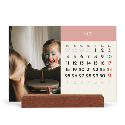 Bureaukalender met houten standaard  — Pastel hoofdstukken [omslag]