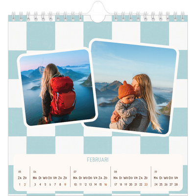 Jaarkalenders vierkant — Retro patronen [Februari]