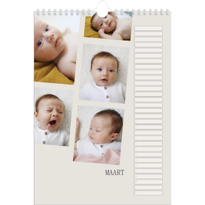 Verjaardagskalenders A4 — Herinneringen in beweging [Maart]