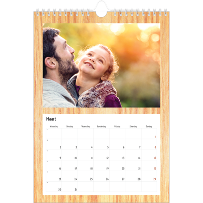 Fotokalender A4 (20 x 30 cm) — Houtpatroon [Maart]