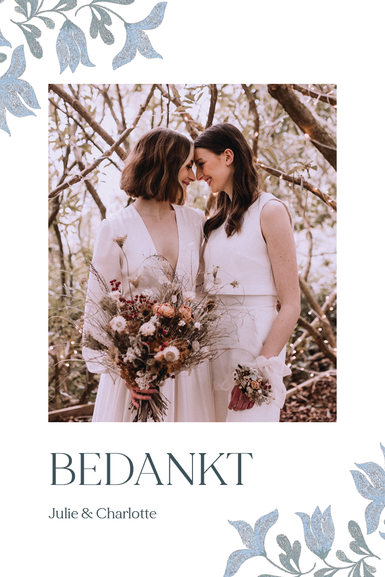 Bedankkaarten — Elegant bloemig