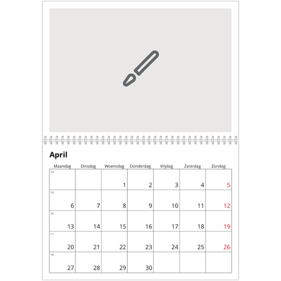 Fotokalender A4 Dubbel (30 x 40 cm) — Ontwerp je eigen fotoproduct [April]