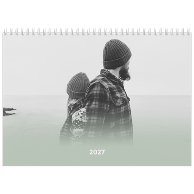 Fotokalender A4 Dubbel (30 x 40 cm) — Zachtgroen kleurverloop [omslag]