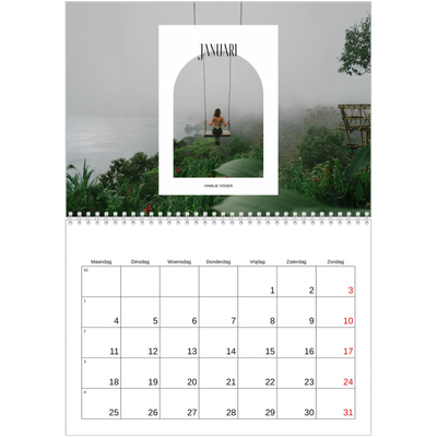 Fotokalender A4 Dubbel (30 x 40 cm) — De open boog [Januari]