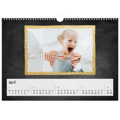 Fotokalender A3 — Foto in glitterrand [April]