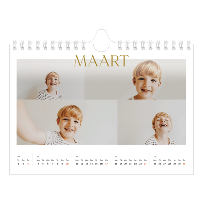Fotokalender A5 — Gouden tekst groot [Maart]