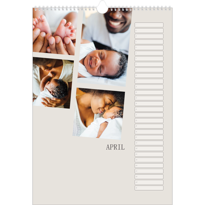 Verjaardagskalenders A3 — Herinneringen in beweging [April]