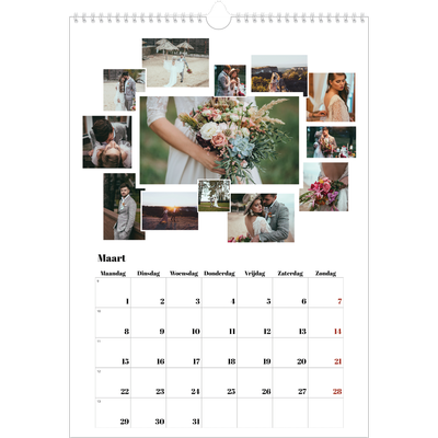 A3 Jaarkalenders — Collage shapes [Maart]