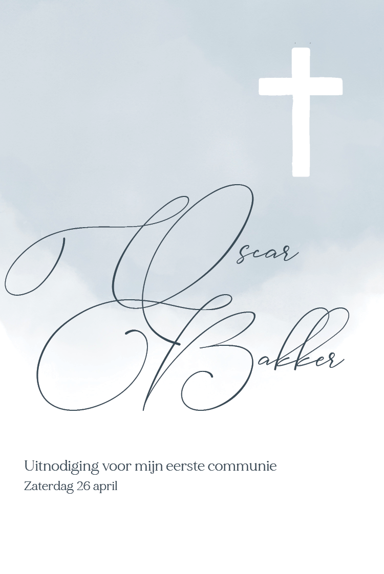 Uitnodigingen — Aquarel abstract blauw