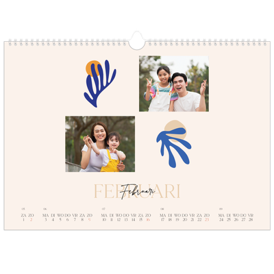 Fotokalender A3 — Minimalistisch koraal [Februari]