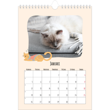 Fotokalender A4 — Kattenpoten en krabbels