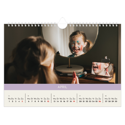 Fotokalender A4 — Pastel hoofdstukken [April]