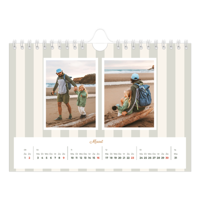 Fotokalender A5 — Schrift en strepen [Maart]