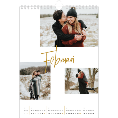 Fotokalender A4 (20 x 30 cm) — Goudkleurige letters [Februari]