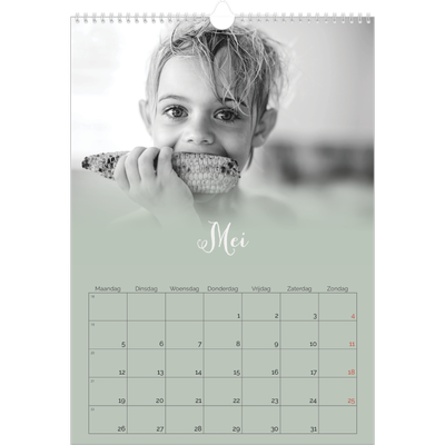 A3 Jaarkalenders — Zachtgroen kleurverloop [omslag]