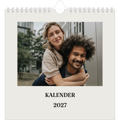Jaarkalenders vierkant — Simpel ivoor [omslag]