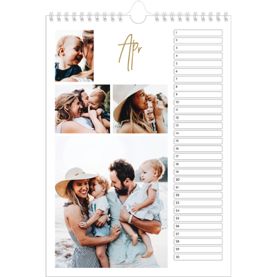 Verjaardagskalenders A4 — Handgeschreven [April]