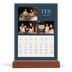 Bureaukalender met houten standaard  — Leisteen & schreef [Februari]