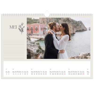 Fotokalender A3 — Initialen in bloei [Mei]