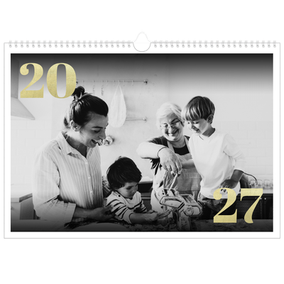 Fotokalender A3 — Grote glitter cijfers [omslag]