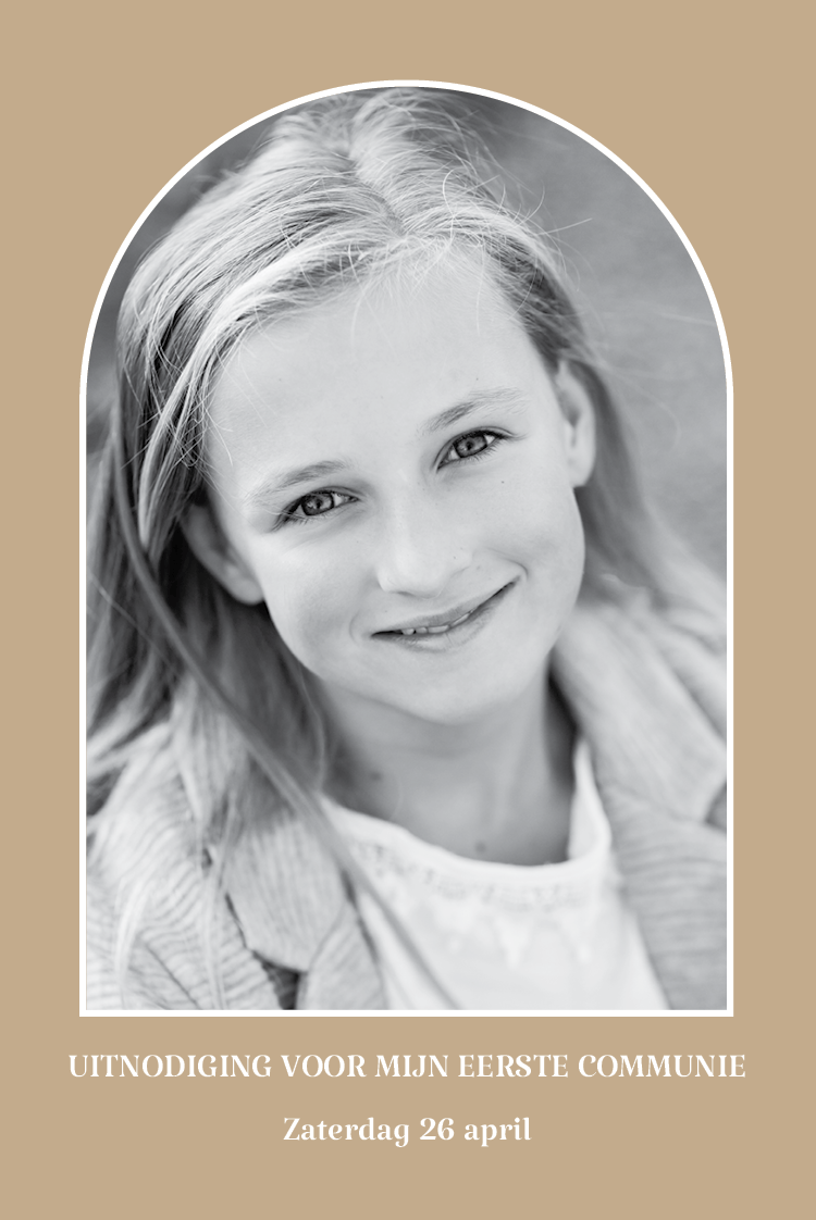 Uitnodigingen — Goudkleurige boog