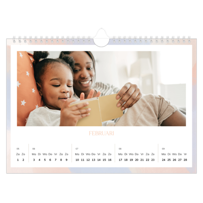 Fotokalender A4 — Verfkwast effect [Februari]
