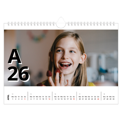 Fotokalender A4 — Letter stijl [April]