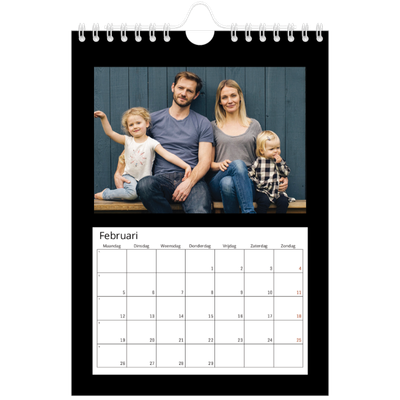 Fotokalender A5 — Foto in zwart kader [Februari]